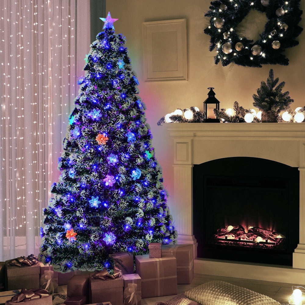 Tinseltown Christmas Tree 1.8M 6FT Snowflakes Green with LED lights