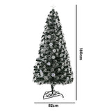 Tinseltown Christmas Tree 1.8M 6FT Snowflakes Green with LED lights - 45-Degree Angle