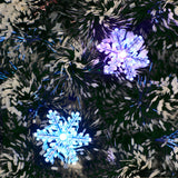 Tinseltown Christmas Tree 1.8M 6FT Snowflakes Green with LED lights - Front View
