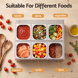 5-Star Chef 6 Pan Food Serving Display Container Stainless Steel Food Container Lids - Close-Up Angle