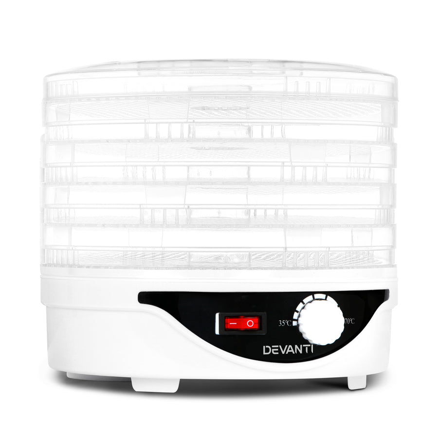 Devanti 5 Trays Food Dehydrator Fruit Dehydrators Pet Beef Jerky Dryer White, image 7