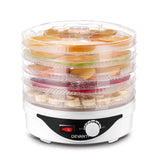 Devanti 5-Tray Food Dehydrator for Fruits, Vegetables, and Jerky - White - Side View