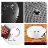 Devanti 5-Tray Food Dehydrator for Fruits, Vegetables, and Jerky - White - Rear View