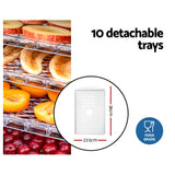 Devanti 10-Tray Premium Food Dehydrator for Healthy Snacks - 45-Degree Angle