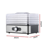 Devanti Stainless Steel 5-Tray Food Dehydrator with Adjustable Thermostat - Front View