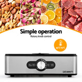 Devanti Stainless Steel 5-Tray Food Dehydrator with Adjustable Thermostat - 45-Degree Angle