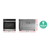 Devanti 6 Trays Food Dehydrator Stainless Steel Tray - Front View