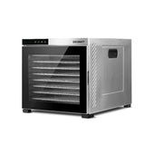 Devanti 10 Trays Food Dehydrator Stainless Steel Tray - Side View