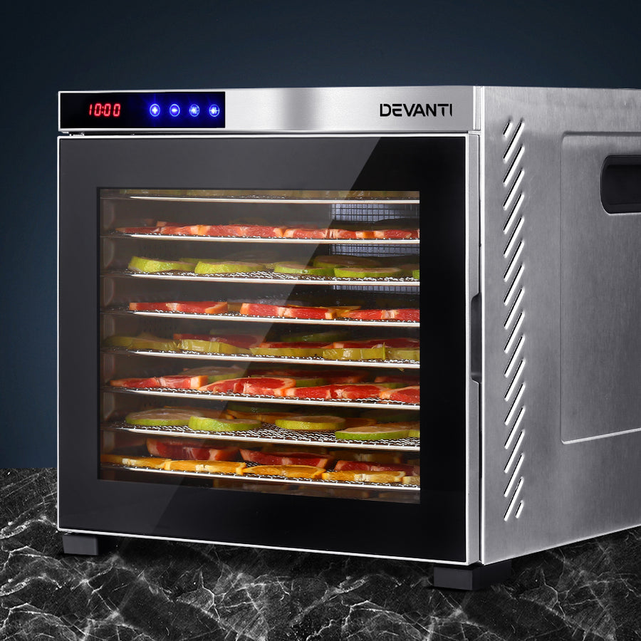 Devanti 10 Trays Food Dehydrator Stainless Steel Tray, image 7