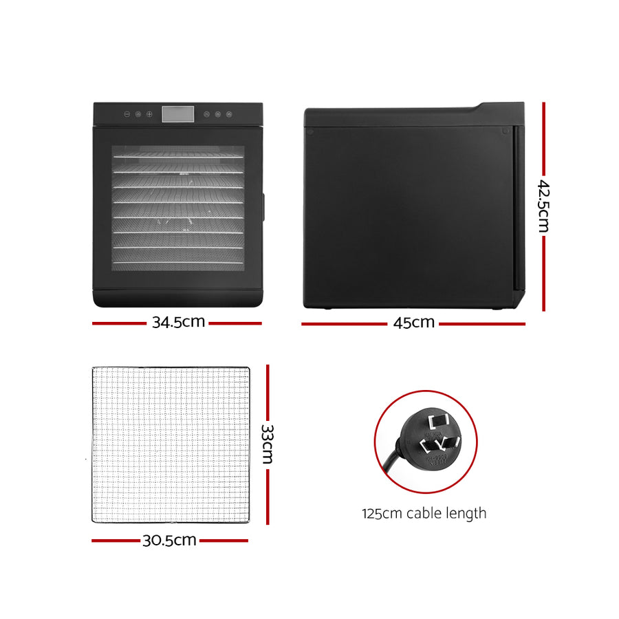 Devanti 10 Trays Food Dehydrator Stainless Steel Tray, image 2