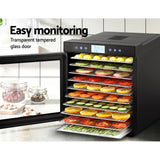 Devanti 10 Trays Food Dehydrator Stainless Steel Tray - Side View