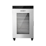 Devanti Food Dehydrator Stainless Steel Fruit Dryer 16 Tray Silver - Side View