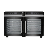 Devanti 16 Trays Food Dehydrator Dual-Zone Stainless Steel - Side View