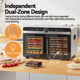 Devanti 16 Trays Food Dehydrator Dual-Zone Stainless Steel - Top-Down View