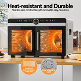Devanti 16 Trays Food Dehydrator Dual-Zone Stainless Steel - Rear View