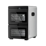 Devanti 12 Trays Food Dehydrator Dual-Zone Stainless Steel Fruit Jerky Dryer - Front View