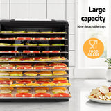 Devanti 9 Trays Food Dehydrator with Hanging Stainless Steel Tray - 45-Degree Angle