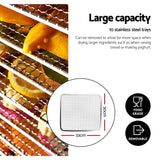 Devanti 10 Trays Food Dehydrator with Stainless Steel Tray - 45-Degree Angle