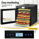 Devanti 10 Trays Food Dehydrator with Stainless Steel Tray - Close-Up Angle