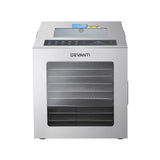Devanti 10 Trays Food Dehydrator Stainless Steel Visible Glass Door 850W - Top-Down View