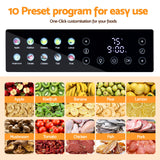 Devanti 10 Trays Food Dehydrator Stainless Steel Visible Glass Door 850W - Close-Up Angle