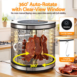 Devanti 8 Trays Food Dehydrator Stainless Steel Auto-Rotate 10 Programs 700W - 45-Degree Angle