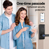 Smart UL-tech Fingerprint Door Lock with Remote Access and Touchpad Control - Rear View