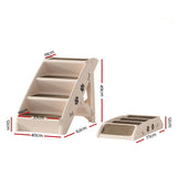 i.Pet Dog Ramp Steps For Bed Sofa Car Pet Stairs Ladder Portable Foldable Beige - Front View