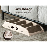 i.Pet Dog Ramp Steps For Bed Sofa Car Pet Stairs Ladder Portable Foldable Beige - Rear View