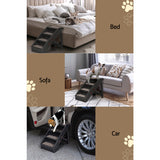 i.Pet Dog Ramp Steps For Bed Sofa Car Pet Stairs Ladder Portable Foldable Black - Close-Up Angle