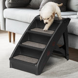 i.Pet Dog Ramp Steps For Bed Sofa Car Pet Stairs Ladder Portable Foldable Black - Low Angle