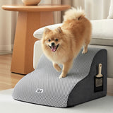 i.Pet Dog Ramp 2 Steps For Small Dogs Bed Sofa Car Foam Non-Slip Pet Cat Stairs - Low Angle