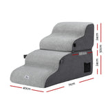 i.Pet Dog Stairs and Bed 2-in-1 Sofa Car Foam Non-Slip Washable Pet Stairs Indoor Grey - Front View