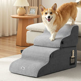 i.Pet Dog Stairs and Bed 2-in-1 Sofa Car Foam Non-Slip Washable Pet Stairs Indoor Grey - Extra Image