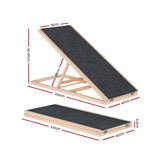 i.Pet Dog Ramp 100cm Adjustable Height Wooden Steps Stairs For Bed Sofa Car Foldable - Front View