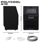 POLYCOOL Commercial Ice Maker Machine, up to 35kg/24hr, Timer & Self Cleaning Programs