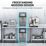 POLYCOOL Commercial Ice Maker Machine, up to 60kg/24hr, Timer & Self Cleaning Programs - Low Angle