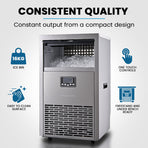 POLYCOOL Commercial Ice Maker Machine, up to 75kg/24hr, Timer & Self Cleaning Programs