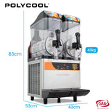 POLYCOOL 24L Double Tank Commercial Slush Machine, Digital Control Panel, SAA Approved, Juice and Frozen Slushy Maker