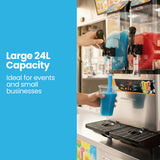 POLYCOOL 24L Double Tank Commercial Slush Machine, Digital Control Panel, SAA Approved, Juice and Frozen Slushy Maker - Front View