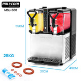 POLYCOOL 6L Double Tank Slushie Machine, Independent Digital Control Slushy Maker - Rear View