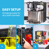 POLYCOOL 6L Double Tank Slushie Machine, Independent Digital Control Slushy Maker - Low Angle