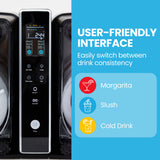 POLYCOOL 6L Double Tank Slushie Machine, Independent Digital Control Slushy Maker - Top-Down View