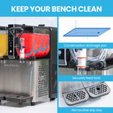 POLYCOOL 6L Double Tank Slushie Machine, Independent Digital Control Slushy Maker - Close-Up Angle