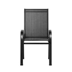Gardeon set of 6 black stackable outdoor dining chairs, steel frame, powder coated steel frame