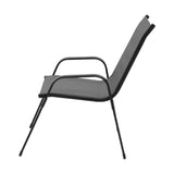 Gardeon 2PC Outdoor Dining Chairs Stackable Lounge Chair Patio Furniture Grey - Side View