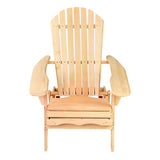 Gardeon Adirondack Outdoor Chairs Wooden Beach Chair Patio Furniture Garden Natural Set of 2 - Side View