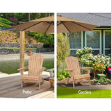 Gardeon Adirondack Outdoor Chairs Wooden Beach Chair Patio Furniture Garden Natural Set of 2 - Top-Down View