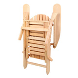 Gardeon 3PC Adirondack Outdoor Table and Chairs? Wooden Sun Lounge Beach Patio Natural - 45-Degree Angle