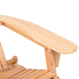 Gardeon 3PC Adirondack Outdoor Table and Chairs? Wooden Sun Lounge Beach Patio Natural - Rear View